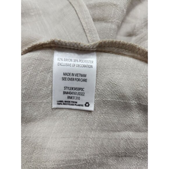 I.N. Studio Women's Top Blouse Size 1X Button Front Roll-Tab Sleeves Sand (24) - Picture 9 of 12